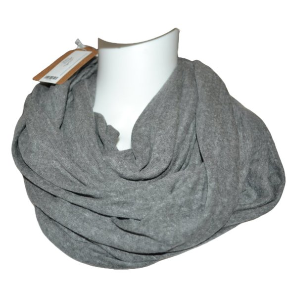 New NWT Eco Friendly Gray Grey Jersey Soft Stretchy Knit Loose Infinity Scarf - Picture 3 of 5